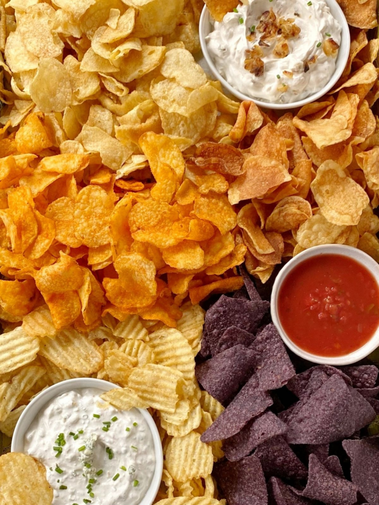 Be fun and include chips and dips in your chamoy platter. Everyone needs a salty pick-me-up on Valentine’s Day!