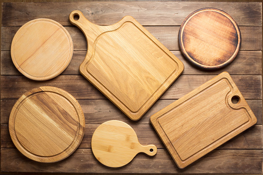If using wooden boards, we recommend bamboo, maple, and olive. They’re long-lasting, non-porous and easy to clean.