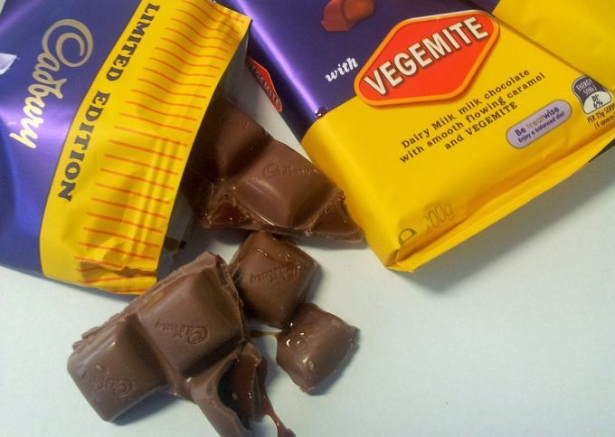 Cadbury’s Vegemite chocolate in the flesh.