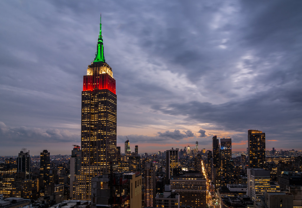 Even the Empire State Building in New York gets dressed in red, white and green light to join in Mexico’s Independence Day celebrations.
